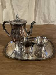 Wm Rogers & Son Vintage Silverplate Paul Revere Reproduction Tea Set W/Tray | eBay