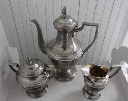 Vintage Silver-plated Coffee Pot Server, Covered Sugar Bowl, Creamer - Three Piece Coffee or Tea Service - Elegant Silver Plate Service Set - Etsy