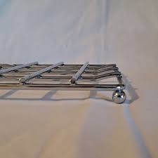 LATTICE Metal Hot Plate TRIVET Weave Checkered Silver | eBay