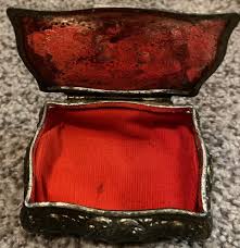 Pewter Trinket Box Red Lined Hinged Lid Made in Japan Victorian Image Vtg (box12 | eBay