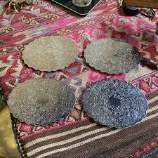 1960s Silver-Tone Trivets- Set of 4 | Chairish