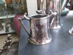 Vintage Art Deco Silverplated Coffee Pot Sugar Creamer Set ...