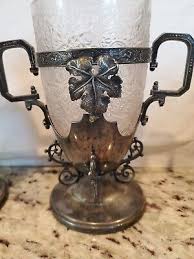 2 Antique EAPG Tree of Life creamer & sugar w/ Webster Mfg Co 3 silver plate | eBay