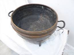 Antique Copper Tripod Container | Chairish