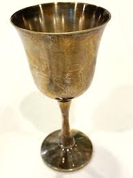 1 Vintage Salem silver plate wine glass 5 & 5/8ths inch tall ...