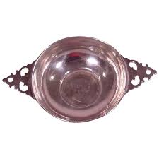 Antique 2 Handled Sterling Silver Bowl With 1909 5 Korona Silver Coin . For Sale at Ruby Lane