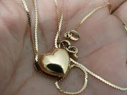 14k Gold Heart Necklace. - Etsy