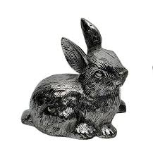 Vintage Rabbit Metal Easter Bunny Figurine Statue 6 inches ...