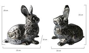 Vintage Big Rabbit Pair 9 inches Metal Easter Bunnies ...