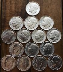 15 Philadelphia Dimes 1950 P - 1964 P Roosevelt Dimes Choice ...