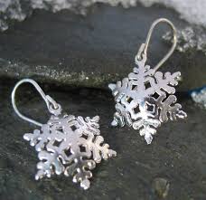 Small Snowflake Drop Earring - Etsy