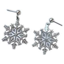 Winter, Holiday Snowflake Earrings. For Sale at Ruby Lane