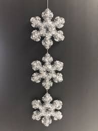 3 Tier Plastic Snowflake Tinsel Winter Wall Decor 20 In. | eBay