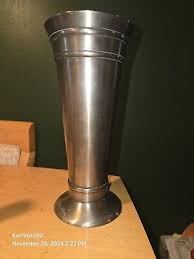 Pottery Barn Pewter Metal Brass Tall Large Pedestal Cylinder ...