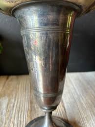Vintage Silver Plated Pedestal Vase With Ornate Scalloped ...