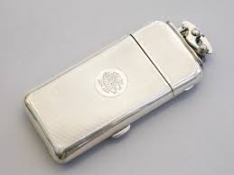 Combination Silver Cigarette Case & Lighter | BADA