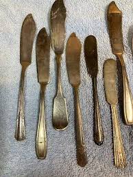 Lot of 10 Assorted Worn Silverplate Master Butter Knives, Spreaders Craft Use | eBay