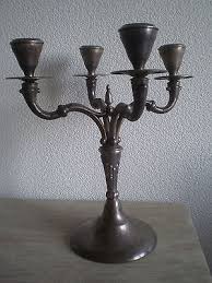 Large Candleholder Candlestick Art Table Deco Cortasa Alpaca Silver Candelabra | eBay
