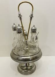 Antique Silver Plated Cruet Set By Meriden Britannia- Etched ...