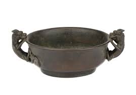 Lot - Chinese Bronze Censer With Dragon Handles