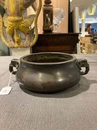 A Chinese bronze incense burner with elephant head shaped handles, Xuande mark, 20th C. - Coronari Auctions