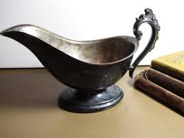 Vintage Silverplated Gravy Boat - Pedestal Base - Ornate ...