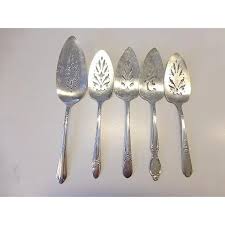 Mid-Century Modern Modern Silverplate Pierced Cake Pie Server Set- 5 Pieces | Chairish