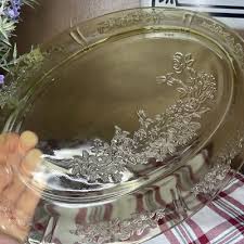 Vintage Yellow Depression Glass Bowl Sharon Cabbage Rose ...