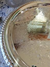 Gorgeous Vintage Sheridan Silver Tray. This Beautiful Round ...