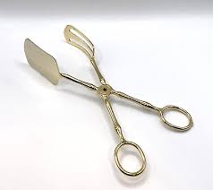 Vintage Gold Tone Criss Cross Food Serving Tongs Pre-owned Used Vintage | eBay
