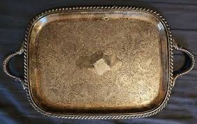 The Sheffield Silver Company Silver-plate Tea Tray Butlers Tray Floral Gadrooned | eBay
