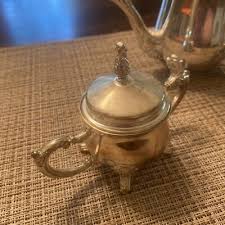 Vintage 3 Piece Footed Miniature Silverplate Tea Set | eBay
