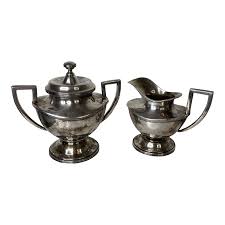 Antique Barbour Silver Co. Quadruple Plate Creamer & Lidded Sugar Bowl – Early 20th Century | Chairish
