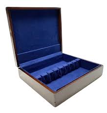 Wood Wooden Silverware Flatware Storage Box Chest Case Anti ...