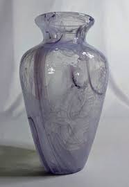 Hand Blown Art Glass Purple Swirl Vase 10" | eBay