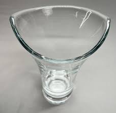 Krosno Swoop Vase 7.25" Tall Clear Glass Poland Heavy Thick ...