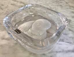 French Sevres Crystal Poodle Dog Ashtray/Catchall | Chairish