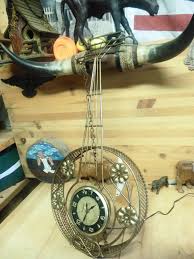 Vintage Banjo Guitar Broadway wall clock mid century metal ...