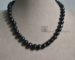 Peacock Black Freshwater Pearl Necklace, Wedding Jewelry ...