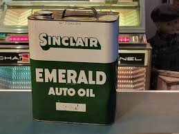 Sinclair Emerald Auto Oil Can Vibrant Color & Original Cap