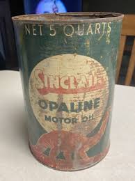 Vintage Sinclair Oil 5 Quart Can Mellowed 100 Million Years Red Dino Dinosaur | eBay