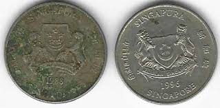 1 Dollar – Singapore – Coat of Arms Design – Circulation ...