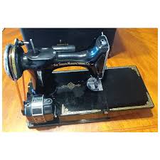 Antique 1939 Singer 221 Featherweight Sewing Machine w/ Case Manual & . For Sale at Ruby Lane