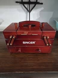 Singer Wooden Sewing Box | eBay