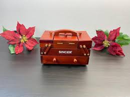 Vintage Singer Sewing Box, Sewing Caddy, Wooden Sewing Singer Carry Caddy, Rustic Sewing Boxes, Retro Boho, Desktop Storage, Gift for Her - Etsy India