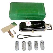 Mid-Century Singer Buttonholer 160506 Complete with Green Case & 9 . For Sale at Ruby Lane