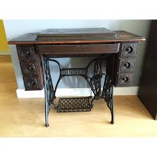 1910 Antique Singer Sewing Machine Table - AptDeco