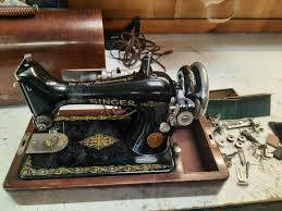 vintage singer sewing machine in wood cabinet | eBay