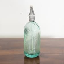 Vintage Hand Blown Green Glass Soda Syphon Seltzer Bottles ...