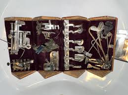 Antique Singer Puzzle Box Assorted Attachments and Bobbin ...
